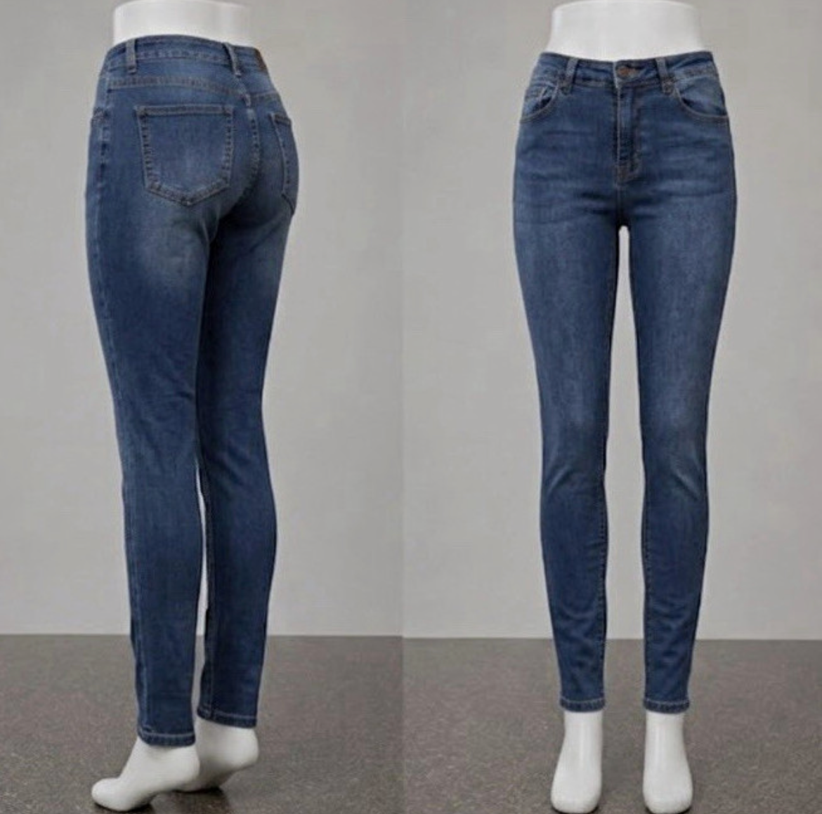 April Girl Juniors Blue Denim Skinny Jeans Size 5 Distressed Stretch Casual