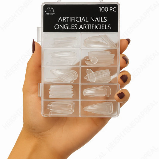100pcs Clear Coffin Nail Tips Full Cover Acrylic Gel Press Tips Salon Quality
