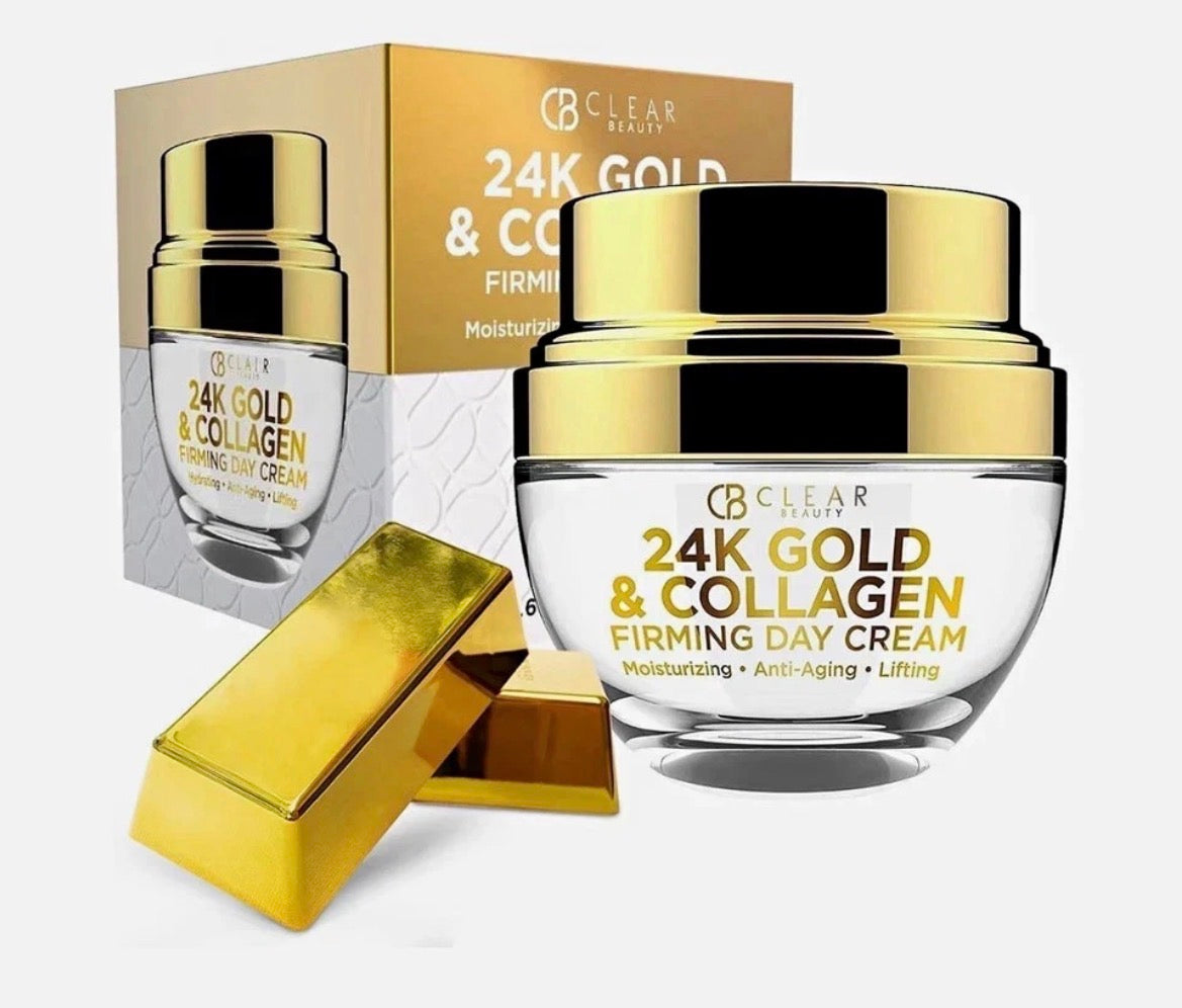 Clear Beauty 24K Gold Collagen Firming Day Cream, Hydraating, 1.69 oz