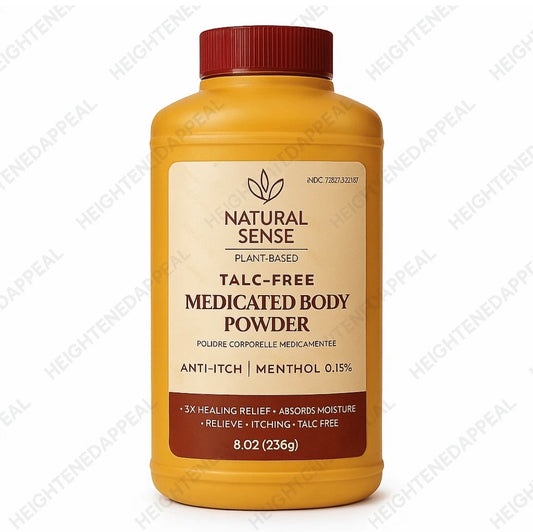 Natural Sense Talc‑Free Medicated Body Powder Anti‑Itch Menthol 8 oz