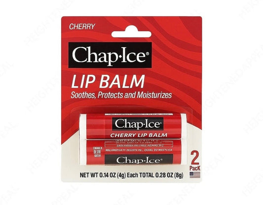 Chap-Ice Cherry Lip Balm 2 Pack Moisturizing Lip Care 0.14oz Each