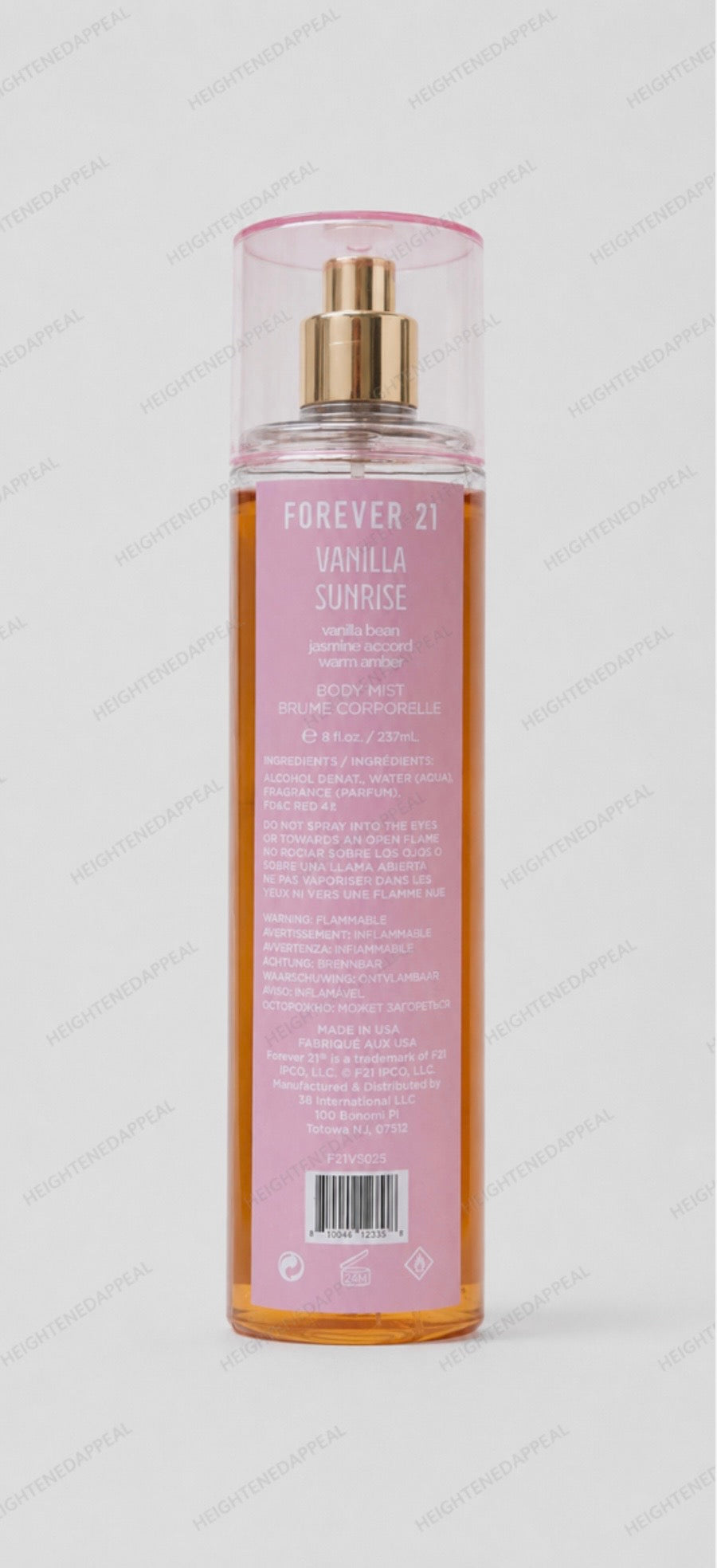 Forever 21 Vanilla Sunrise Body Mist Spray 8 oz/237ml Vanilla Jasmine Amber