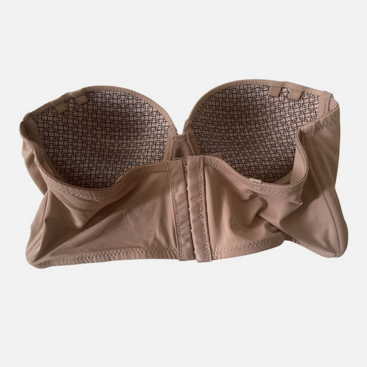 Daisy Fuentes Strapless Bra 34B Nude Beige Padded Underwire Full Coverage