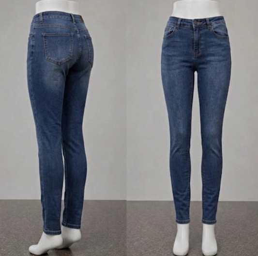 April Girl Juniors Blue Denim Skinny Jeans Size 5 Distressed Stretch Casual